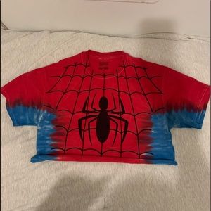 MARVEL FANS: cute, cropped tie-dyed spider-man tee🕷🕷🕸🕸